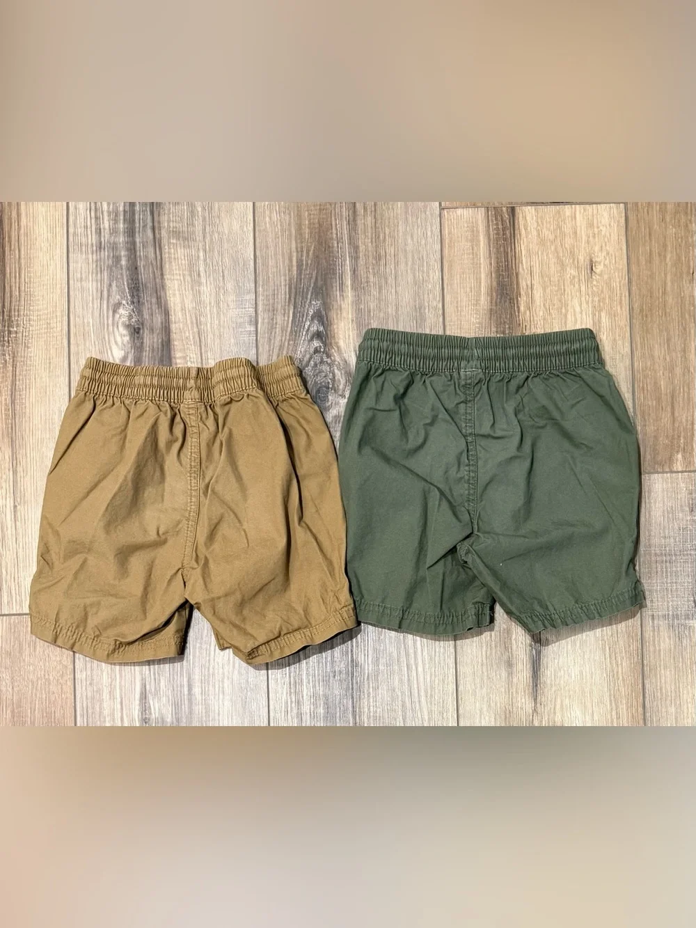 Old Navy Boys 2T Pull-On Shorts Bundle Tan Green 2-Pack